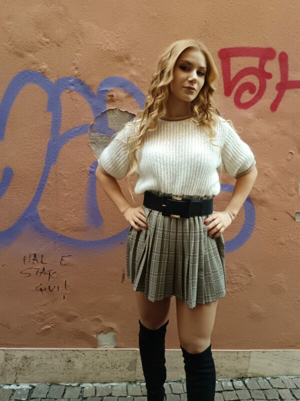 Maglia mohair Mezza Manica Girocollo