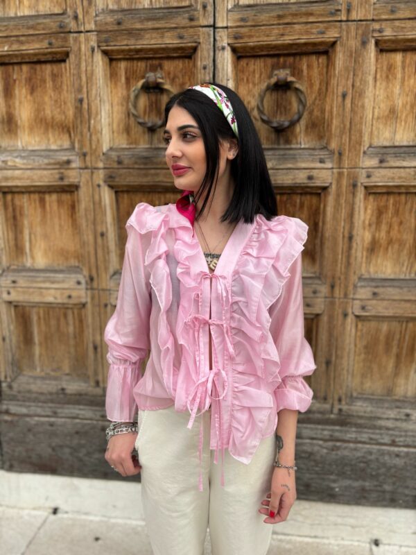 Camicia Tencel stringhe e bavari