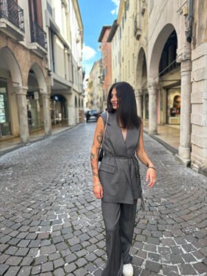 Gilet melange lungo - immagine 2