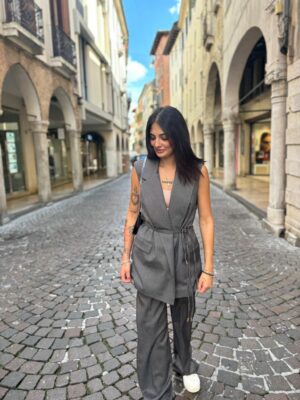 Gilet melange lungo - immagine 3