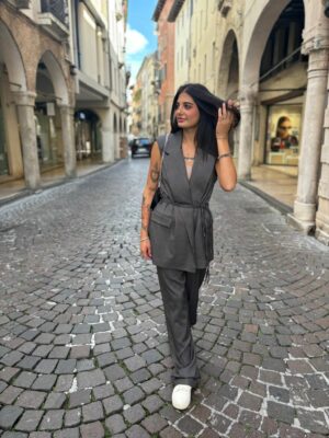 Gilet melange lungo - immagine 4