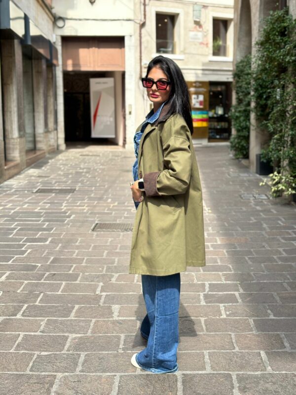 Trench collo velluto