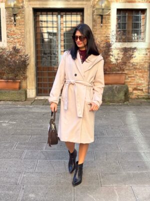 Cappotto cappuccio cintura - immagine 2