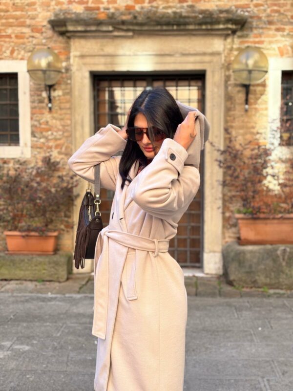 Cappotto cappuccio cintura