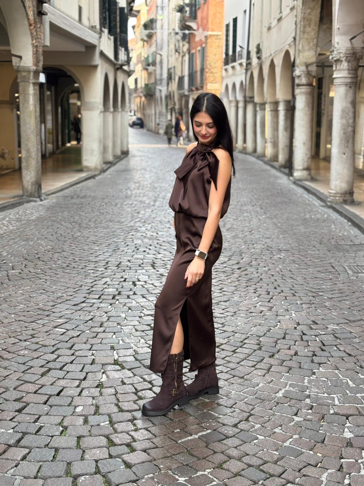 Abito Lungo fiocco raso - immagine 8