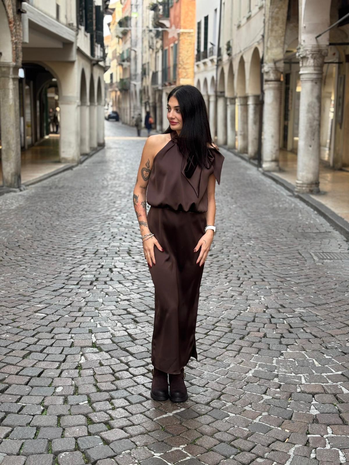 Abito Lungo fiocco raso