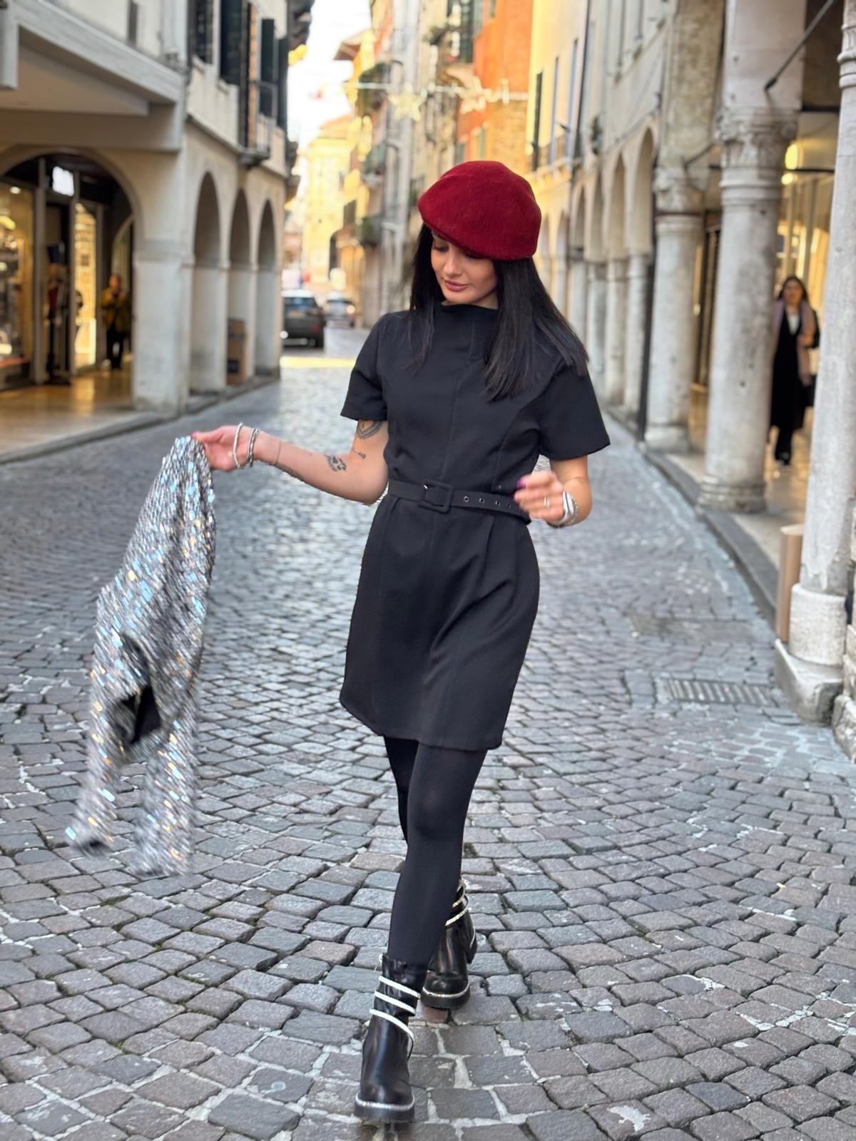 Abito Viscosa mezza manica cintura