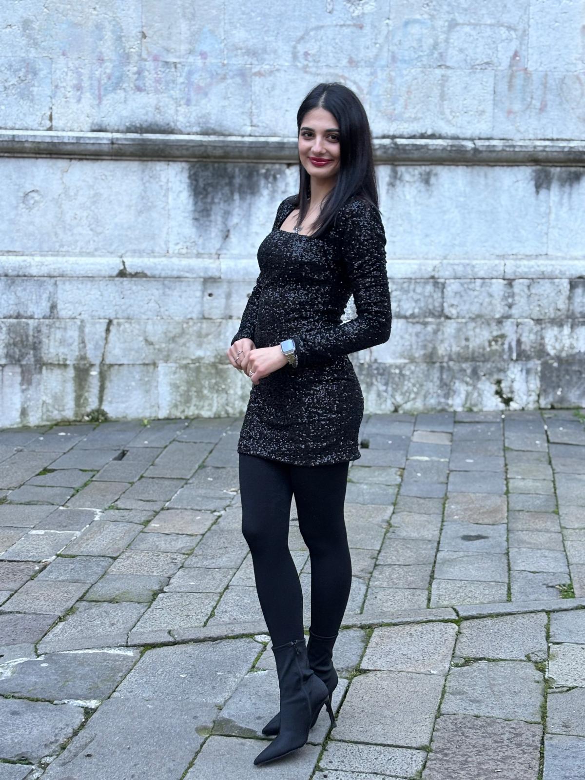 Abito Mini Nero Lourex - immagine 4