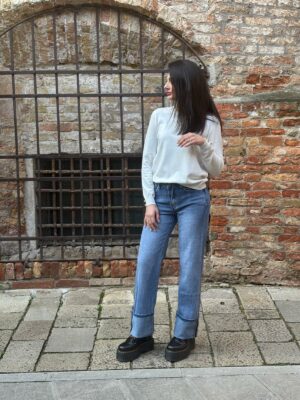 Jeans Denim straight Risvolto