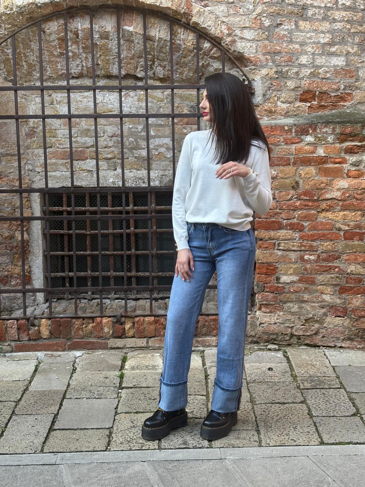 Jeans Denim straight Risvolto