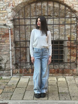 Jeans wide Leg Ricamo