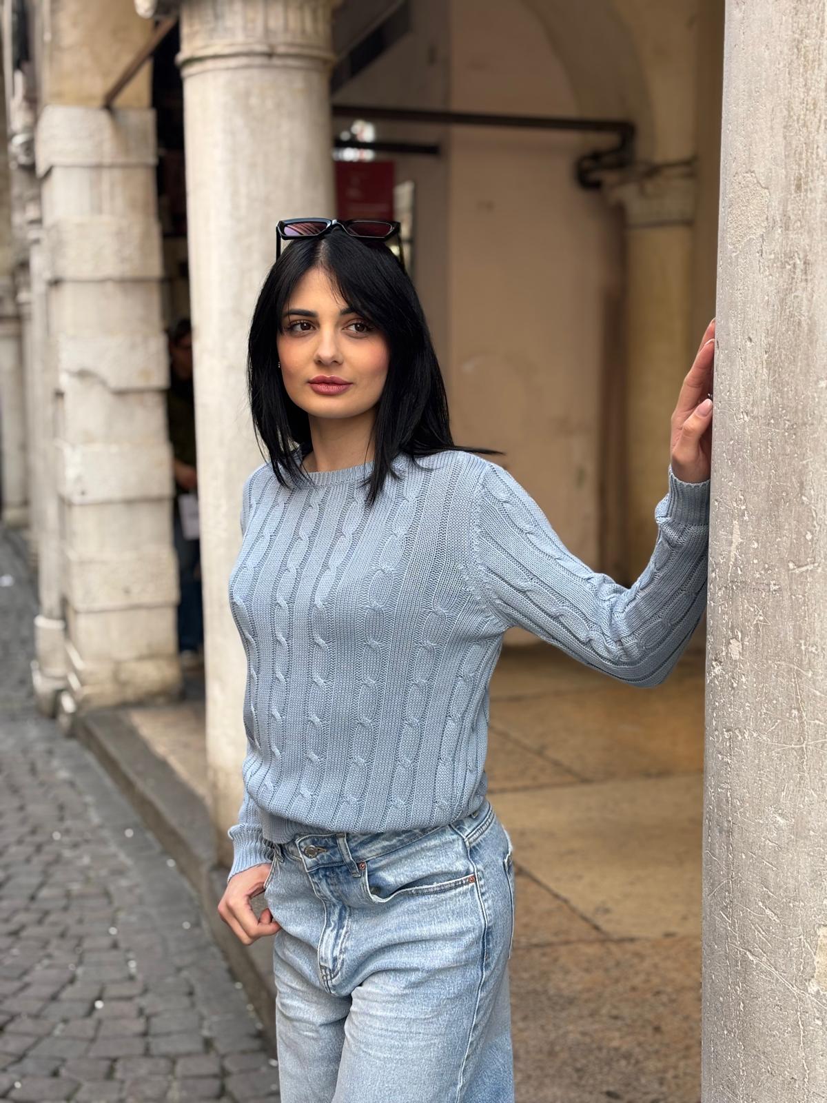 Maglia treccia Cotone