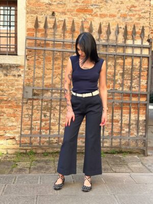 Pantalone crop cotone