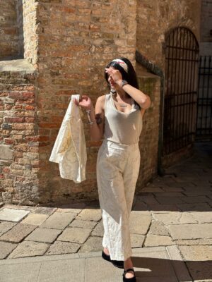 Pantalone  palazzo ricamo