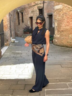 Tuta crepe senza maniche