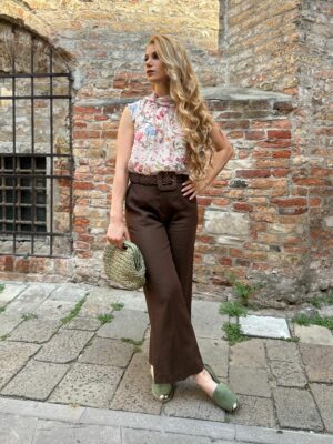 Pantalone crop lino
